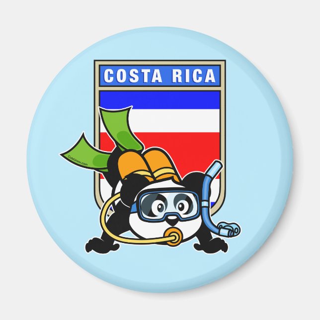 Costa Rica Scuba Diving Panda Magnet (Vorne)