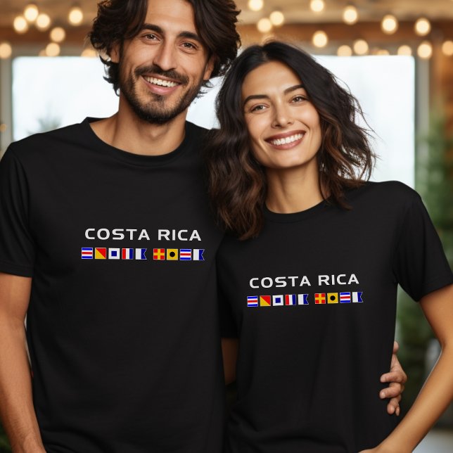 Costa Rica Segel Flaggen dunkel T-Shirt (Von Creator hochgeladen)