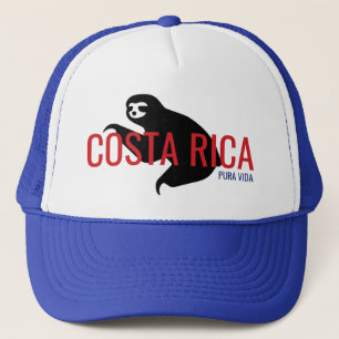 Costa Rica Sloth Souvenir Hat   Blau Truckerkappe
