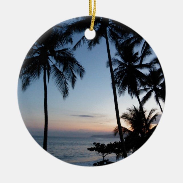 Costa Rica-Sonnenaufgang Keramik Ornament (Vorne)
