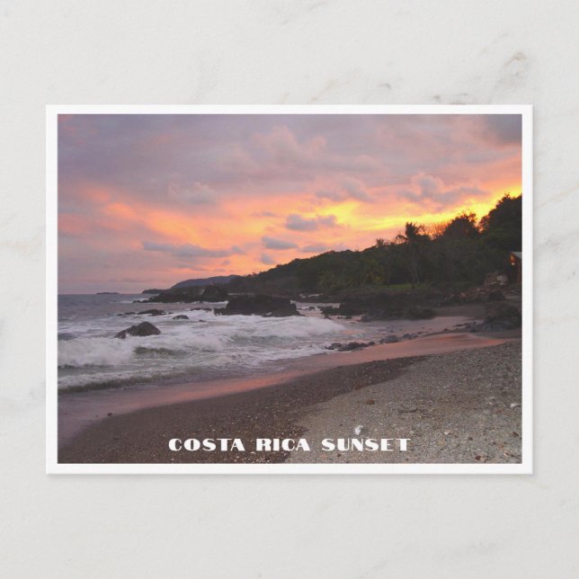 Costa Rica Sunset am Strand Postkarte (Vorderseite)
