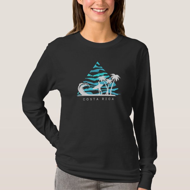 Costa Rica Surfer Wave T-Shirt (Vorderseite)