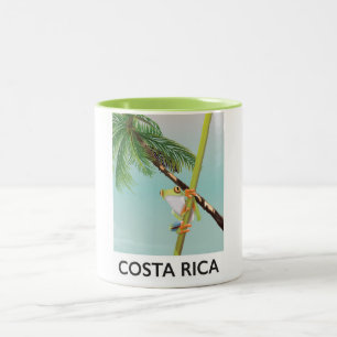 Costa Rica Tree Frog Vacation Poster Zweifarbige Tasse
