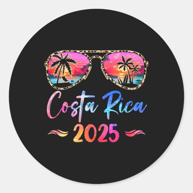 Costa Rica Urlaub 2025 Matching Group Family Sum Runder Aufkleber (Vorderseite)