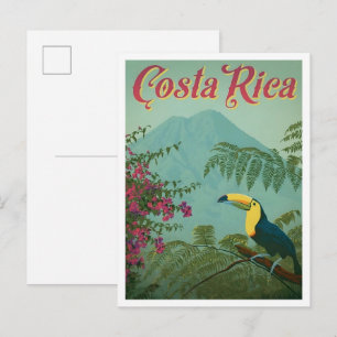 Costa Rica Vintage Reise  Postkarte