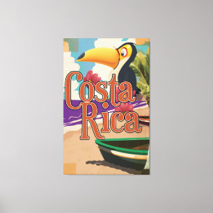 Costa Rica Vintage-Reiseplakat Leinwanddruck