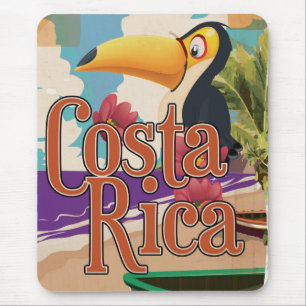 Costa Rica Vintage-Reiseplakat Mousepad