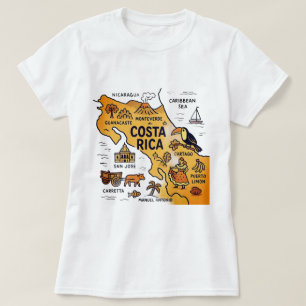 Costa rica Vintage Reiseplan T-Shirt