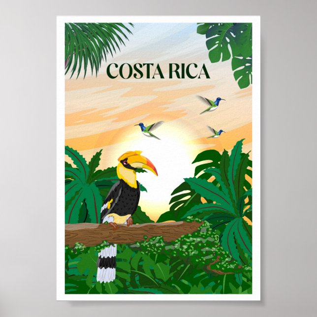 Costa Rica vintage travel Poster (Devant)