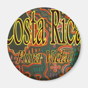 Costa Rica-Volkskunst Pura Vida Magnet