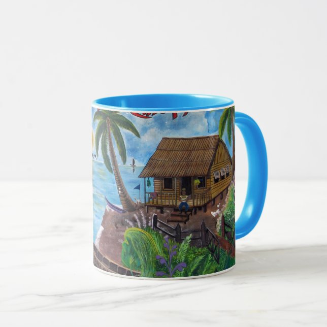 Costa Rica-Wandgemälde Tasse (VorderseiteRechts)