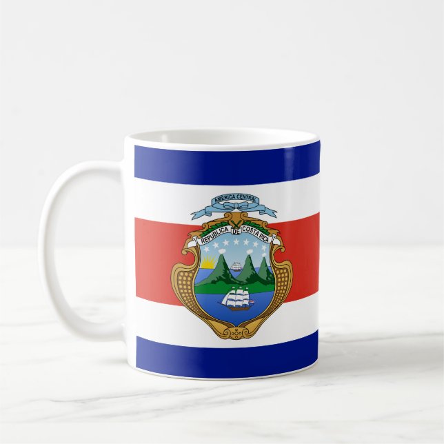 Costa Rica (Wappen/Flagge) Kaffeetasse (Links)