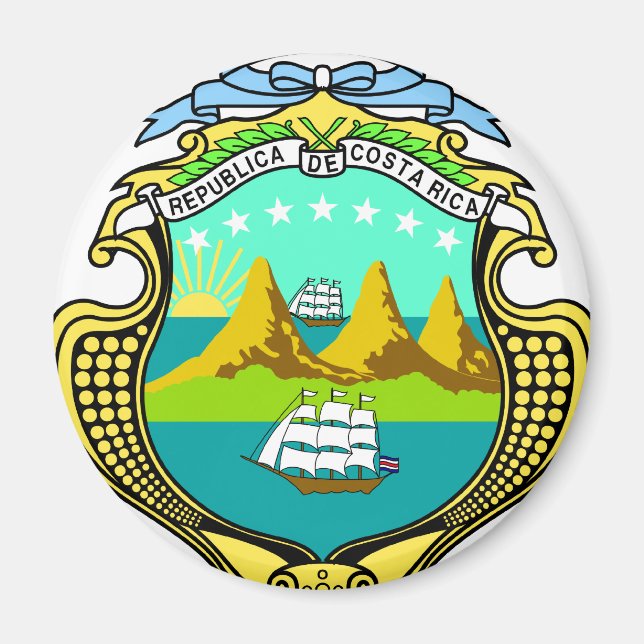 Costa Rica-Wappen Magnet (Vorne)