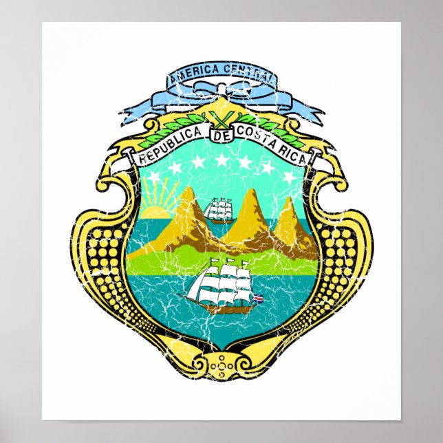 Costa Rica-Wappen Poster (Vorne)