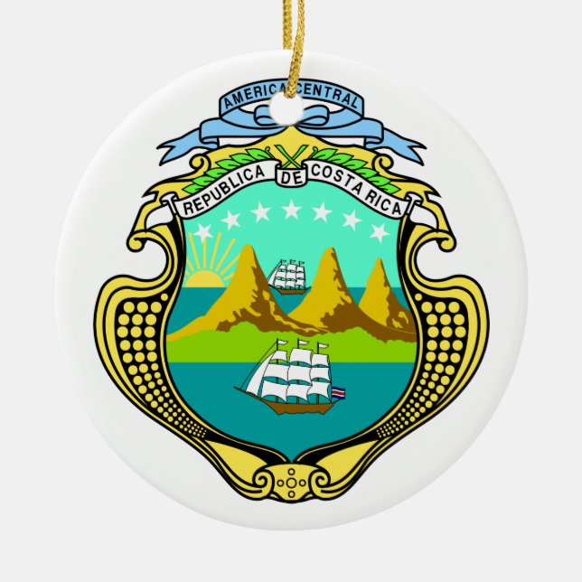 Costa Rica-Wappen Verzierung Keramik Ornament (Vorne)
