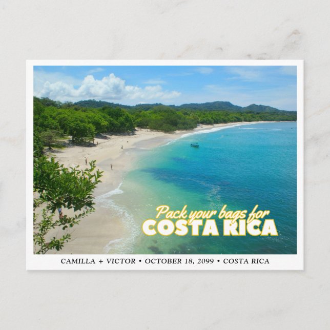 Costa Rica Wedding Save the Date Postcard Postkarte (Vorderseite)