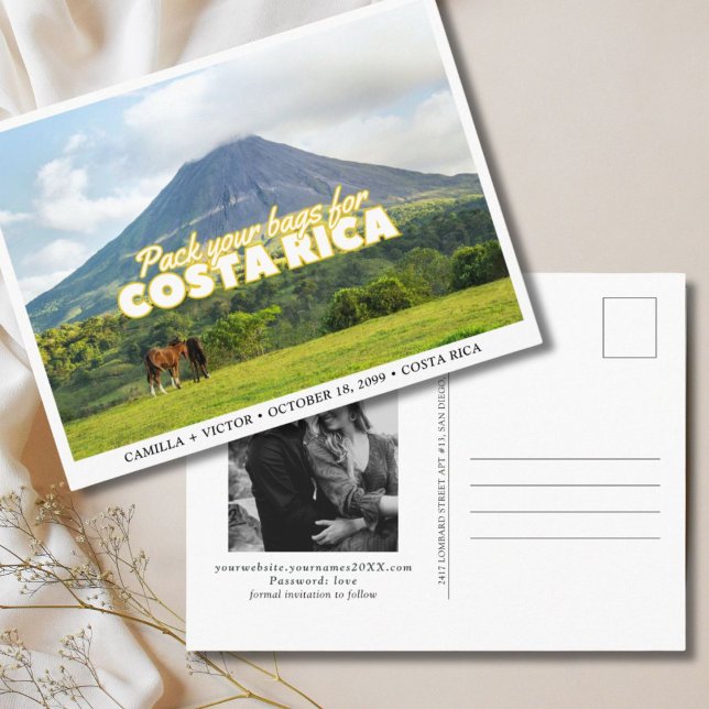 Costa Rica Wedding Save the Date Postcard Postkarte (Costa Rica Wedding)