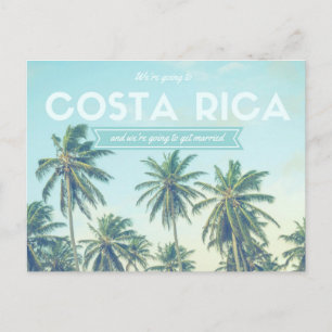 Costa Rica Wedding Tropical Beach Rettet die Termi Ankündigungspostkarte