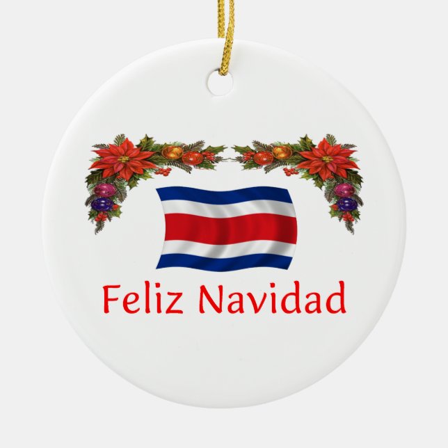 Costa Rica-Weihnachten Keramik Ornament (Vorne)