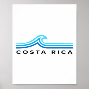 Costa Rica Wellen Vintage Männer Frauen Mädchen Ju Poster