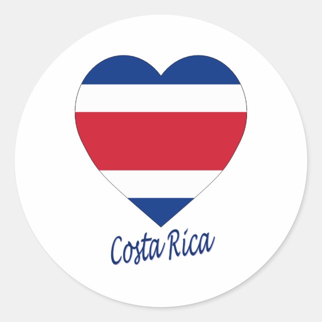 Costa Rica (zivil) Flaggenherz Runder Aufkleber (Vorderseite)