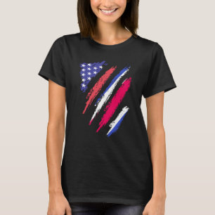 Costa Rican American Patriot Grown Heart Flagge St T-Shirt