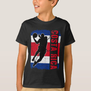 Costa Rican Bysketbyll Player Costa Rica Flag Bysk T-Shirt