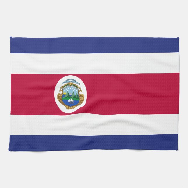 Costa Rican Flagge Geschirrtuch (Horizontal)
