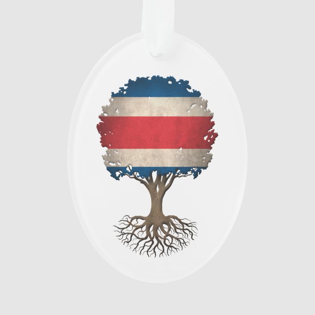 Costa Rican Flaggen-Baum des Lebens kundengerecht Ornament (Rückseite)