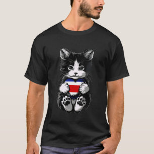 Costa-ricanische Flagge Katze Herz Costa Rica Cost T-Shirt