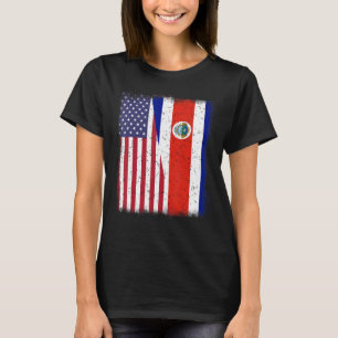 Costa Rico Amerikanische Flagge Männer Frauen Amer T-Shirt