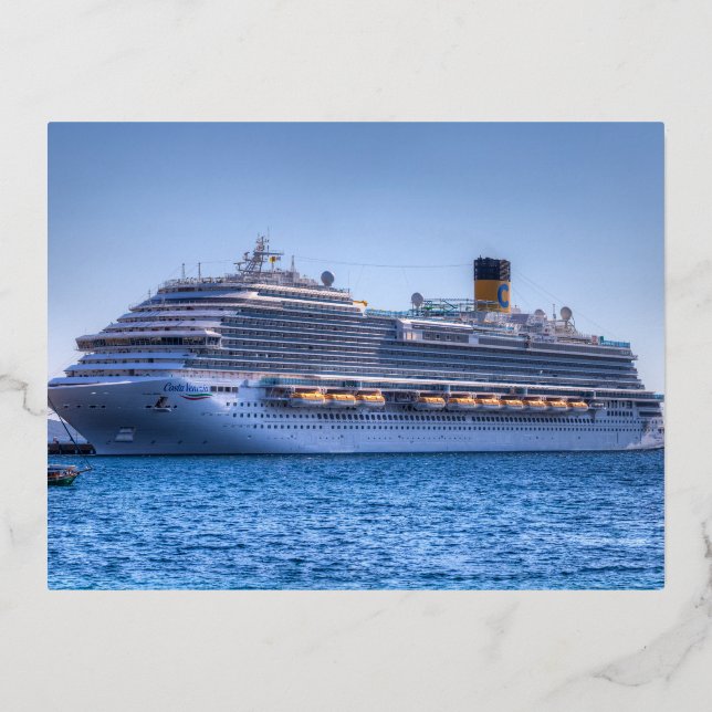 Costa Venezia Cruise Liner Folien Feiertagspostkarte (Vorderseite)