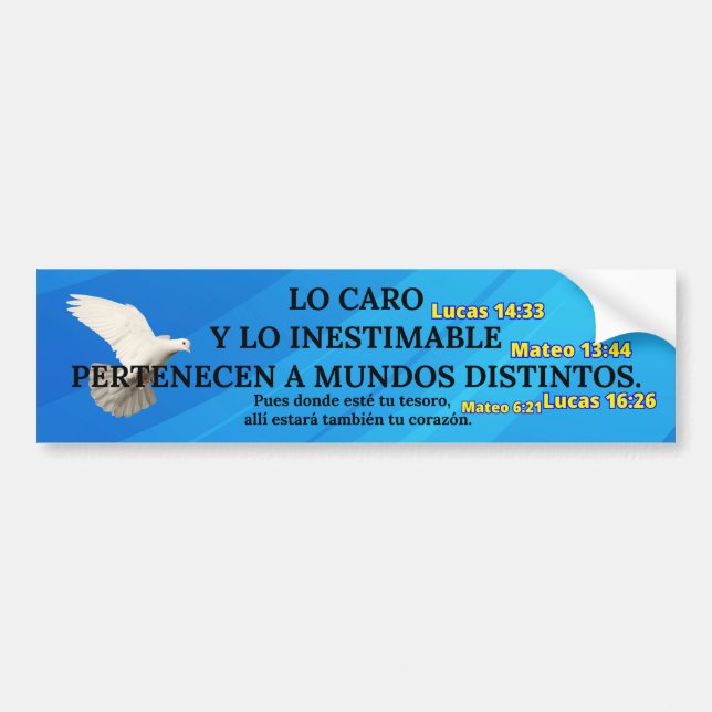 Costly and Priceless - Spanish Bumper Sticker (Devant)