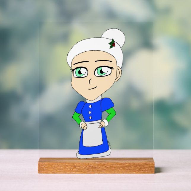 Costume bleu Mme Claus Chibi (Neutre)