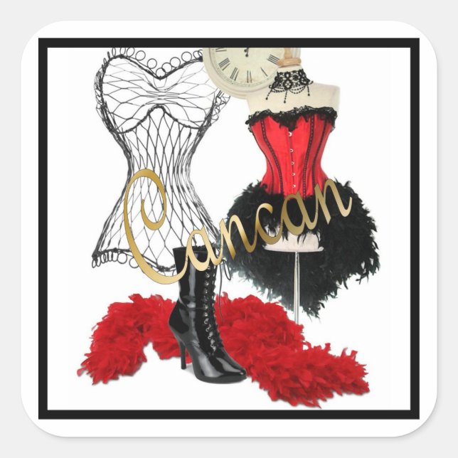 Costume cancan 1 Sticker (Devant)