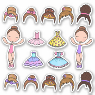 Costume de Ballerine Couronne Tutu Autocollants