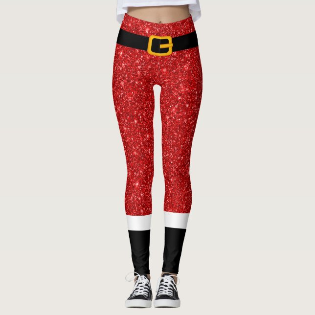 Costume de Noël Parties scintillant Leggings de No (Devant)