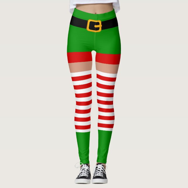 Costume elfe de Noël Leggings (Devant)
