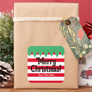 Costume elfe rayé amusant autocollants de Noël per