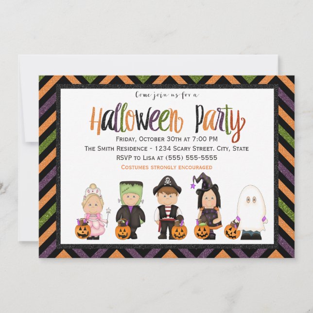 Costume enfant Halloween Party Invitation (Devant)