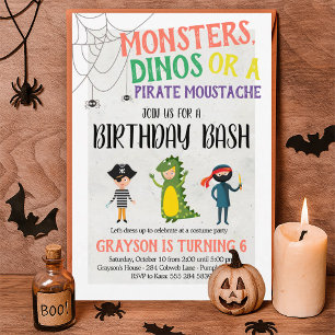 Costume fête Halloween Anniversaire Invitation