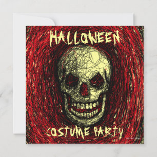 Costume Halloween Fête Invitation Crâne