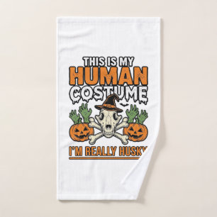 Costume Humain Husky Drôle T-Shirt Halloween Chien