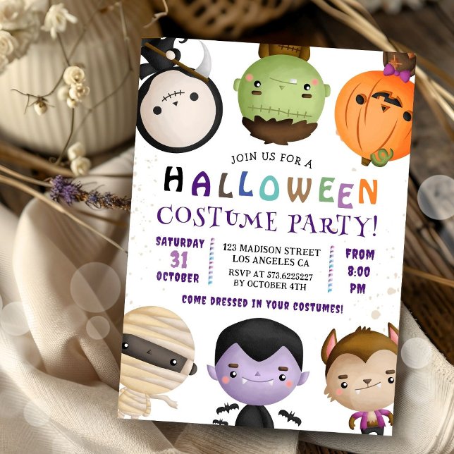 Costume mignon Enfants Halloween Fête Invitation (Créateur téléchargé)