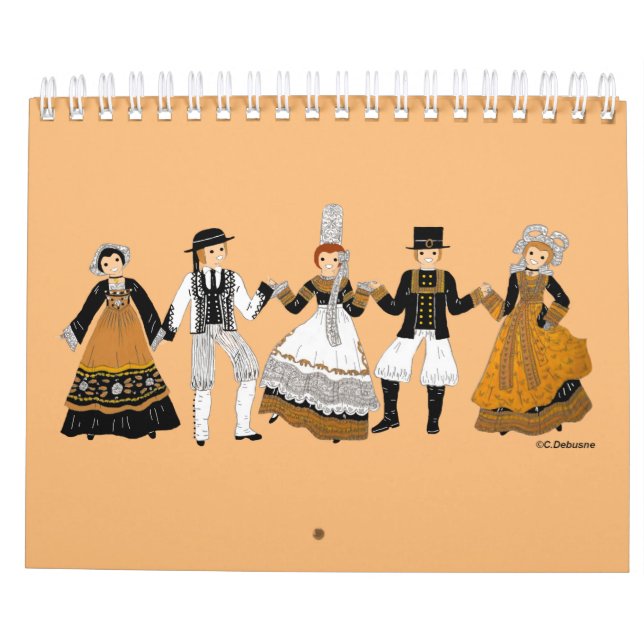 Costume Tradinel de Bretagne, Frankreich Kalender (Rückseite)