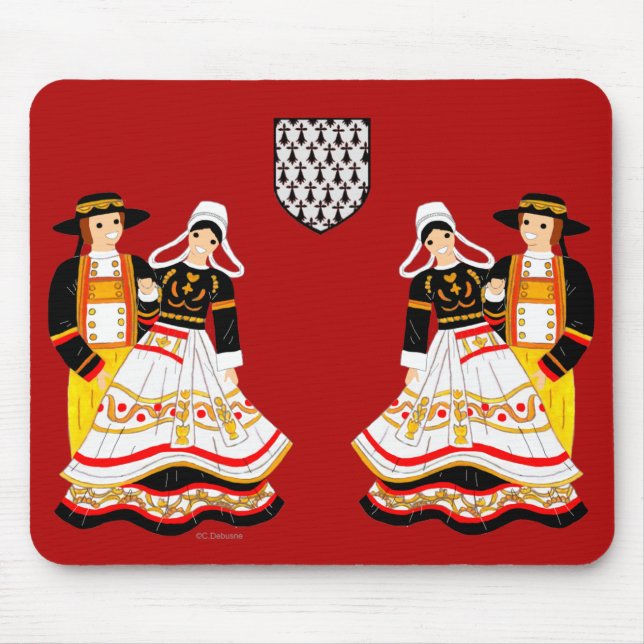 Costume Tradinel de Bretagne, Frankreich Mousepad (Vorne)