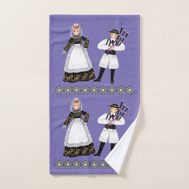 Costume traditionnel de Bretagne, France (Serviette à main)