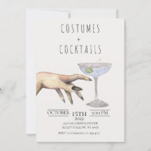 Costumes + Cocktails Adulte Halloween Invitation