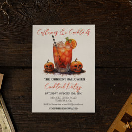 Costumes & Cocktails Halloween Party Watercolor Einladung