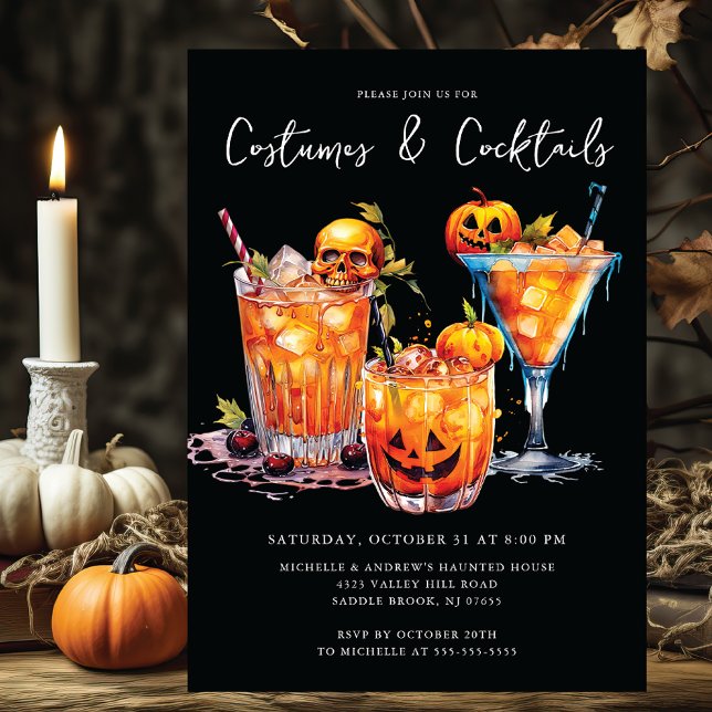 Costumes & Cocktails Invitation à la fête d'Hallow (Créateur téléchargé)